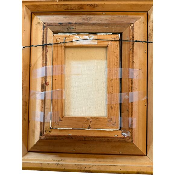 Contemporary Gold Wood Framed Oil on Canvas Portrait “Blinks Hound” Signed - Picture 11 of 13